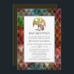 Invitation Faux Parties scintillant Dragon thème Bar Mitzvah<br><div class="desc">Chimmering iridescente dragon écailles thème bar mitzvah invitation.</div>