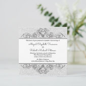 Invitation Faux Parties scintillant Formal Floral-Mariage-Mar (Debout devant)