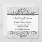 Invitation Faux Parties scintillant Formal Floral-Mariage-Mar (Devant)