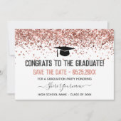 Invitation Faux Parties scintillant Graduation Party Enregist (Devant)