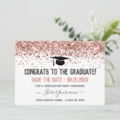 Invitation Faux Parties scintillant Graduation Party Enregist (Debout devant)