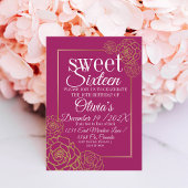 Invitation Faux parties scintillant or rose rose élégant Swee