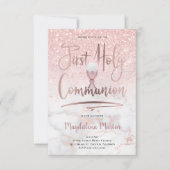 Invitation Faux parties scintillant sur marbre rose Première  (Devant)