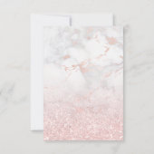 Invitation Faux parties scintillant sur marbre rose Première  (Dos)
