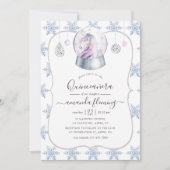Invitation Faux Parties scintillant Unicorn Winter Wonderland (Devant)