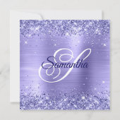 Invitation Faux Periwinkle Parties scintillant et Foil 40e an (Dos)