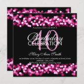 Invitation Faux Pink Hollywood Glam (Devant / Derrière)