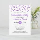 Invitation Faux Purple Parties scintillant Bachelorette (Debout devant)