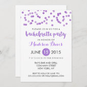 Invitation Faux Purple Parties scintillant Bachelorette (Devant / Derrière)