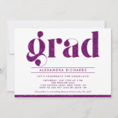 Invitation Faux Purple Parties scintillant Graduation Party I (Devant)