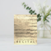 Invitation FAUX récital de musique en feuille d'or (Debout devant)