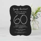 Invitation Faux Rhinestone 60e anniversaire (Debout devant)