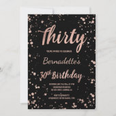 Invitation Faux rose de confettis en or 30e anniversaire (Devant)