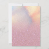 Invitation Faux Rose Faux Iridescente Parties scintillant Omb (Dos)