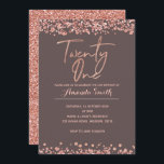 Invitation Faux Rose Gold 21st Birthday Invitation<br><div class="desc">21e Anniversaire Invitation avec parties scintillant d'or rose et confetti.</div>