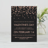 Invitation Faux Rose Gold Confetti le jour de la Saint-Valent (Debout devant)