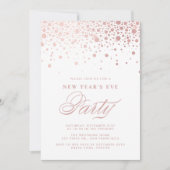 Invitation Faux Rose Gold Foil Confetti fête de la Saint-Sylv (Devant)