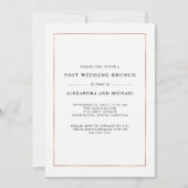 Invitation Faux Rose Gold Frontière Poste Mariage Brunch (Devant)