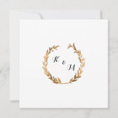 Invitation Faux Rose Gold Laurel Wreath Olive Leaf Carré (Dos)