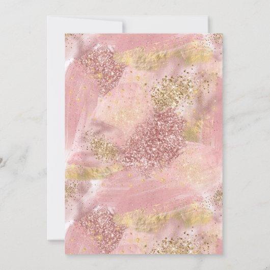 Invitation Faux rose gold pailleté Fête de filles modernes au (Dos)