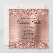 Invitation Faux Rose Gold Parties scintillant et Foil 40e ann (Devant)