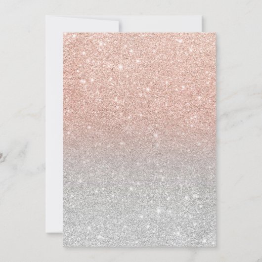 Invitation Faux rose or faux parties scintillant argent chic  (Dos)