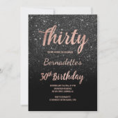 Invitation Faux rose or noir parties scintillant 30e annivers (Devant)