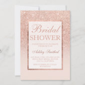 Invitation Faux rose or parties scintillant élégante chic dou (Devant)