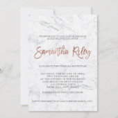 Invitation FAUX rose or typographie marbre Bat mitzvah 4 (Devant)