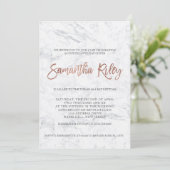 Invitation FAUX rose or typographie marbre Bat mitzvah 4 (Debout devant)