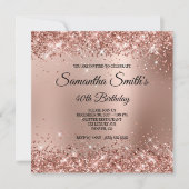 Invitation Faux Rose Parties scintillant or Glam Gradient 40e (Devant)