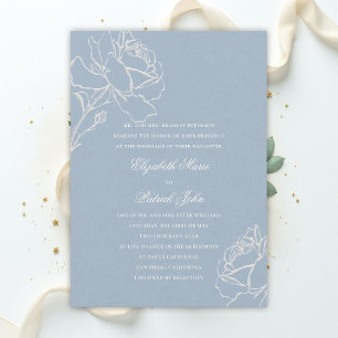 Invitation Faux Roses Bleues En Relief Mariage Formel des Par