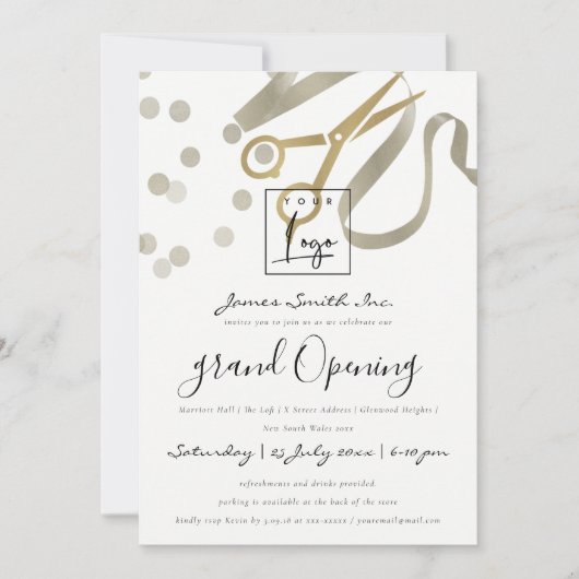 INVITATION FAUX RUBAN ARGENT COUPÉE CÉRÉMONIE D'OUVERTURE OFF (Devant)