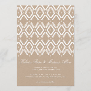 Invitation Faux rustique papier d'emballage de motif de Boho,