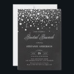 Invitation Faux Silver Foil Confetti Chalkboard Bridal Brunch<br><div class="desc">Un petit déjeuner buffet froid et chaud (en supplément) est servi tous les matins au restaurant entre 6h00 et 10h00. Cette invitation est entièrement personnalisable pour tout événement. Veuillez noter qu'il n'y aura pas de véritable feuille dans l'invitation.</div>