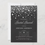 Invitation Faux Silver Foil Confetti Chalkboard Bridal Brunch<br><div class="desc">Un petit déjeuner buffet froid et chaud (en supplément) est servi tous les matins au restaurant entre 6h00 et 10h00. Cette invitation est entièrement personnalisable pour tout événement. Veuillez noter qu'il n'y aura pas de véritable feuille dans l'invitation.</div>