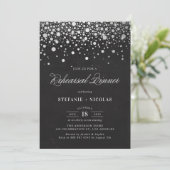 Invitation Faux Silver Foil Confetti Chalkboard Répétition (Debout devant)