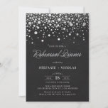 Invitation Faux Silver Foil Confetti Chalkboard Répétition<br><div class="desc">Dîner de répétition rustique et élégant avec confetti en fausse feuille d'argent avec arrière - plan de tableau noir. Cette invitation est parfaite pour des événements formels et extérieurs. Veuillez noter qu'il n'y aura pas de véritable feuille dans l'invitation.</div>