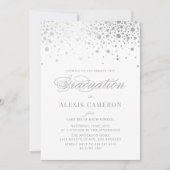 Invitation Faux Silver Foil Confetti Dots Graduation (Devant)