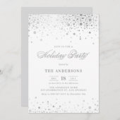 Invitation Faux Silver Foil Confetti Fête (Devant / Derrière)