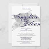 Invitation Faux Silver Foil, Mariage moderne (Devant)
