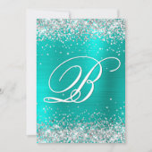 Invitation Faux Silver Parties scintillant Turquoise Foil 50e (Devant)