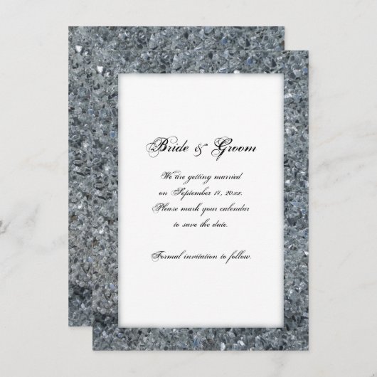 Invitation Faux Sparkle Wedding Enregistrer la date Faire-par (Devant / Derrière)