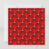 Invitation Faux Sparkly Diamond Tufted Red 21e anniversaire (Dos)
