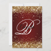 Invitation Faux Sparkly Gold Parties scintillant Bourgogne Om (Devant)