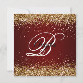 Invitation Faux Sparkly Gold Parties scintillant Bourgogne Om (Devant)