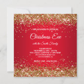 Invitation Faux Sparkly Gold Parties scintillant Christmas Re (Dos)