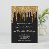 Invitation Faux Sparkly Gold Parties scintillant Drives Black (Debout devant)