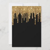 Invitation Faux Sparkly Gold Parties scintillant Drives Black (Dos)