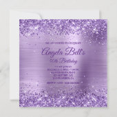 Invitation Faux Sparkly Parties scintillant royale violet et  (Dos)